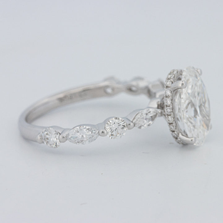 2 CT Ovaal Geslepen Under-Halo Pavé Solitaire (LG)