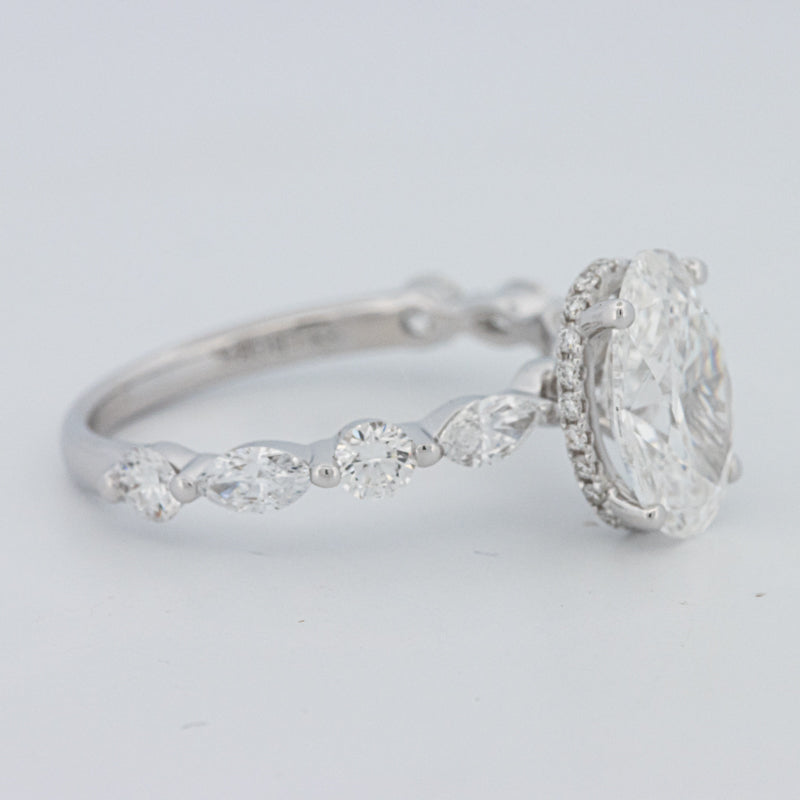 2 CT Ovaal Geslepen Under-Halo Pavé Solitaire (LG)