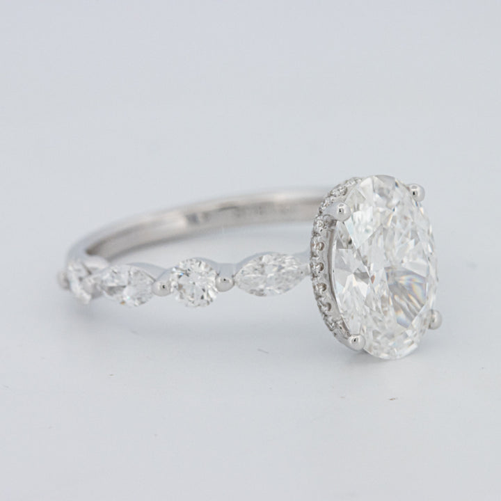2 CT Ovaal Geslepen Under-Halo Pavé Solitaire (LG)