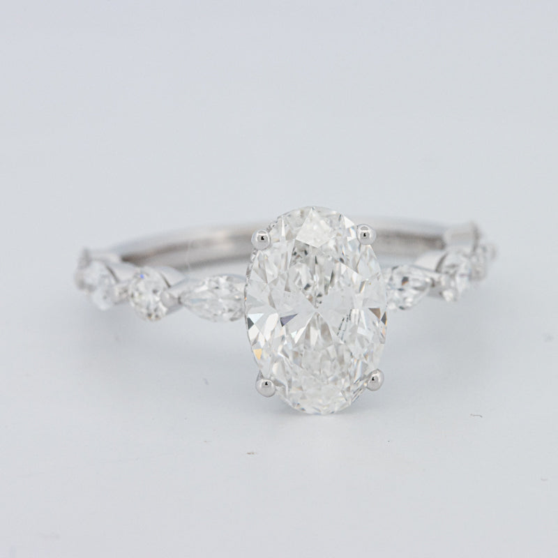 2 CT Ovaal Geslepen Under-Halo Pavé Solitaire (LG)