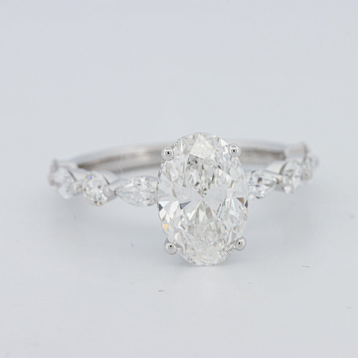 2 CT Ovaal Geslepen Under-Halo Pavé Solitaire (LG)