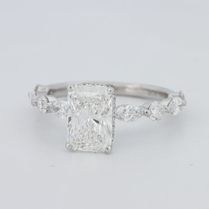 2 CT Radiant Cut Under-Halo pavé Solitaire (LG)