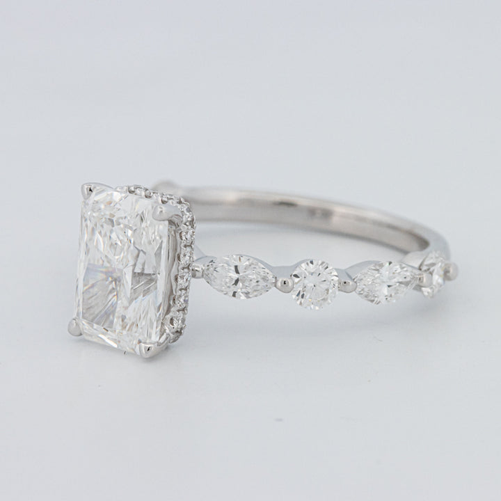 2 CT Radiant Cut Under-Halo pavé Solitaire (LG)
