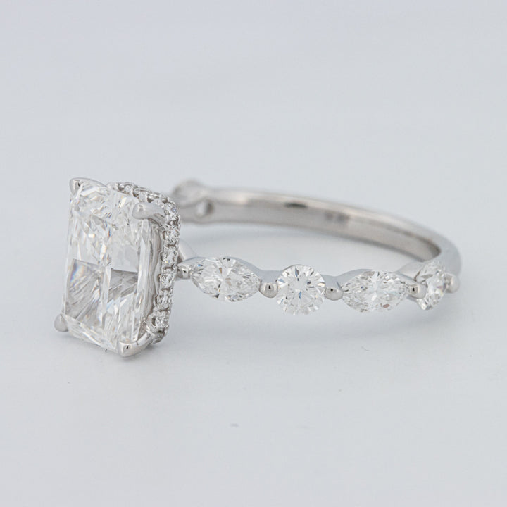 2 CT Radiant Cut Under-Halo pavé Solitaire (LG)