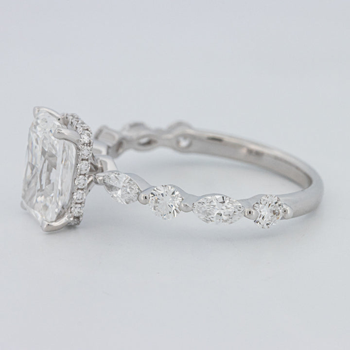2 CT Radiant Cut Under-Halo pavé Solitaire (LG)