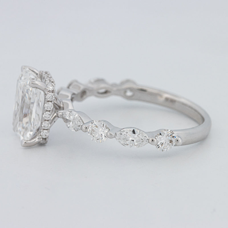 2 CT Radiant Cut Under-Halo pavé Solitaire (LG)