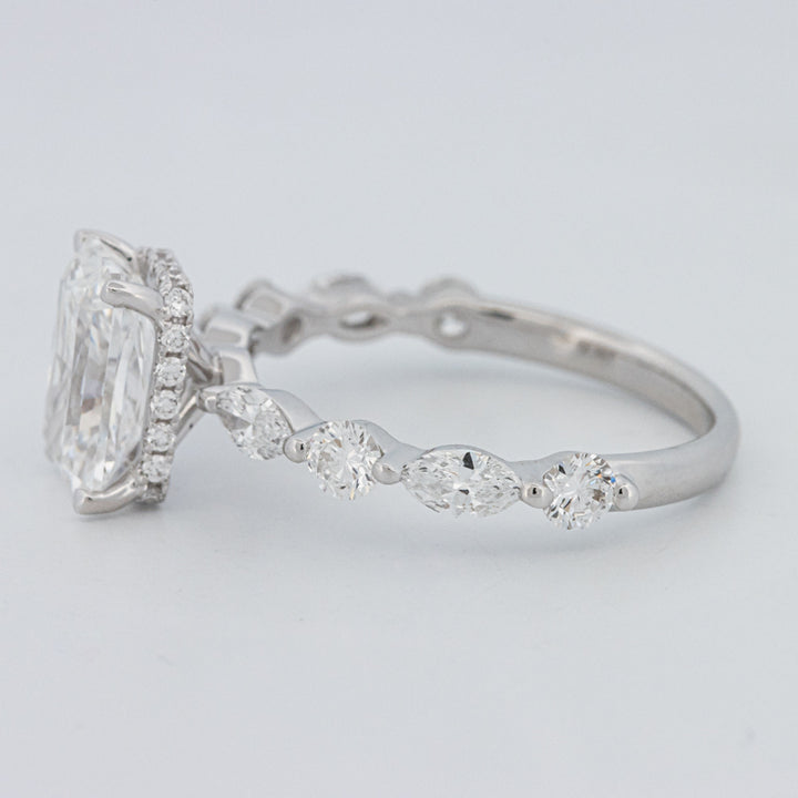 2 CT Radiant Cut Under-Halo pavé Solitaire (LG)