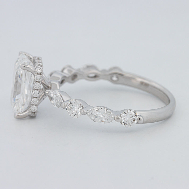 2 CT Radiant Cut Under-Halo pavé Solitaire (LG)