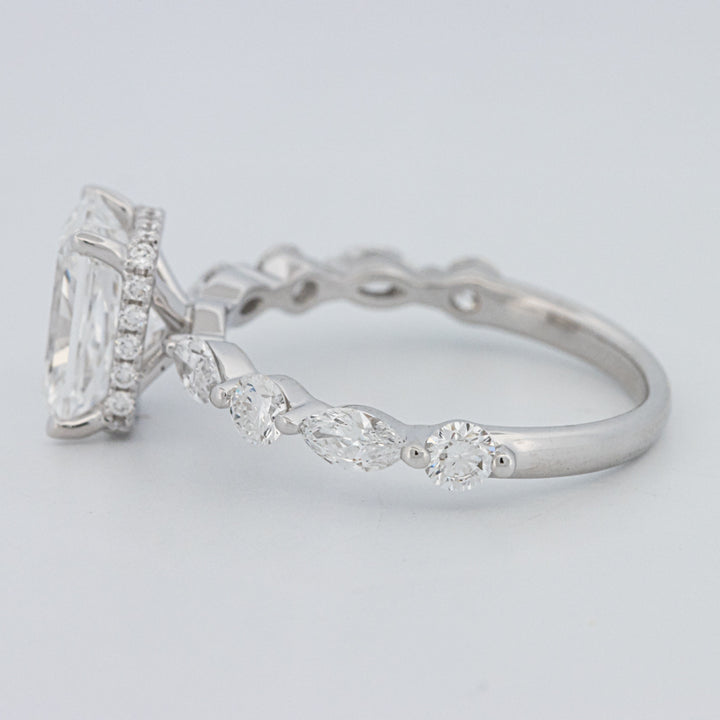 2 CT Radiant Cut Under-Halo pavé Solitaire (LG)