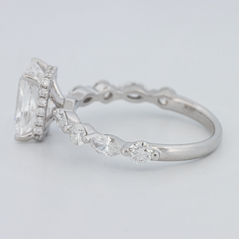 2 CT Radiant Cut Under-Halo pavé Solitaire (LG)