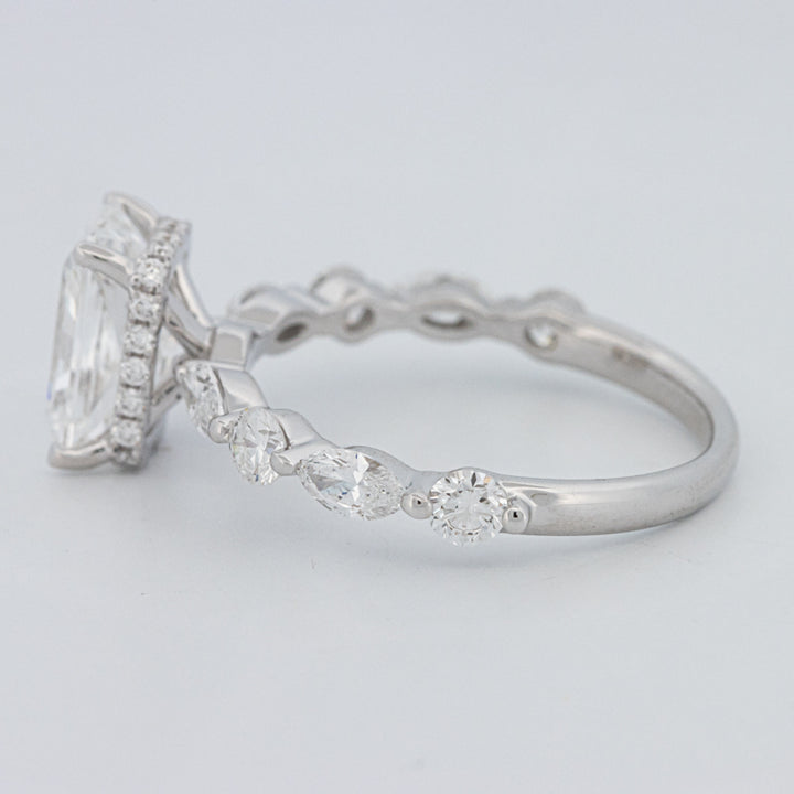 2 CT Radiant Cut Under-Halo pavé Solitaire (LG)