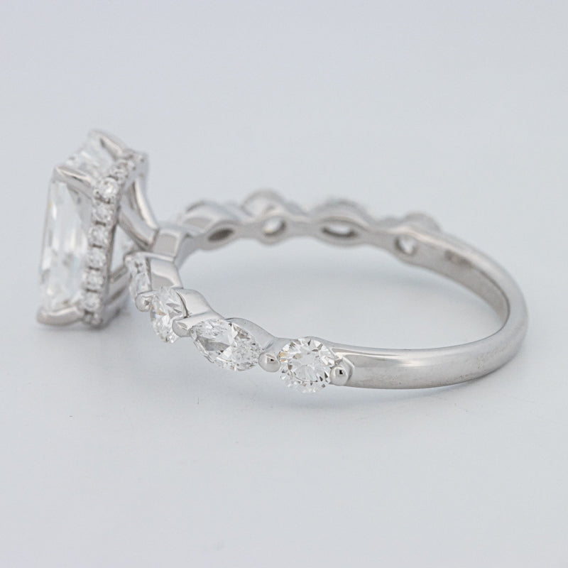 2 CT Radiant Cut Under-Halo pavé Solitaire (LG)