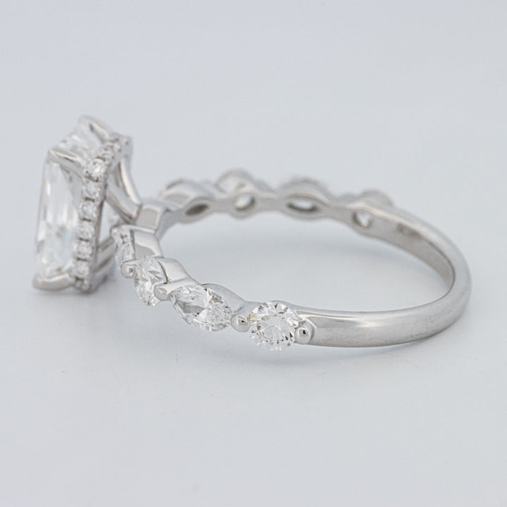 2 CT Radiant Cut Under-Halo pavé Solitaire (LG)