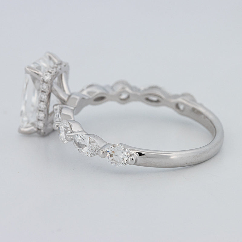 2 CT Radiant Cut Under-Halo pavé Solitaire (LG)