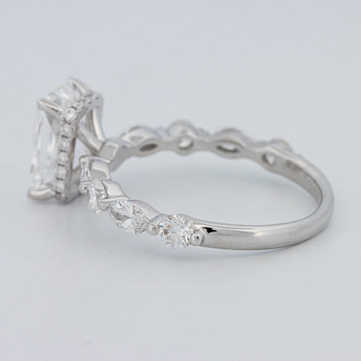 2 CT Radiant Cut Under-Halo pavé Solitaire (LG)