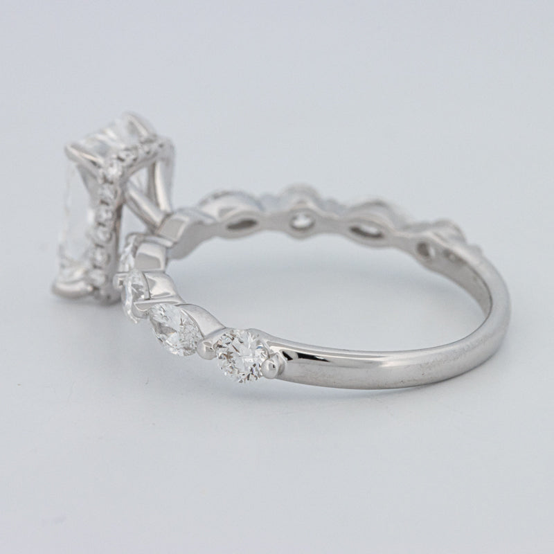 2 CT Radiant Cut Under-Halo pavé Solitaire (LG)