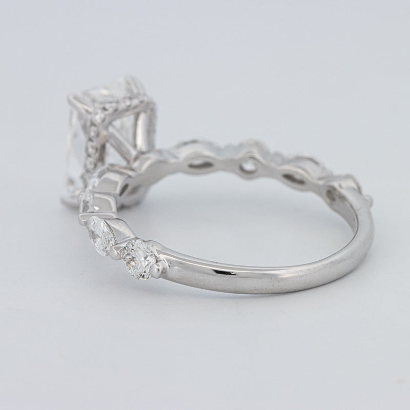 2 CT Radiant Cut Under-Halo pavé Solitaire (LG)