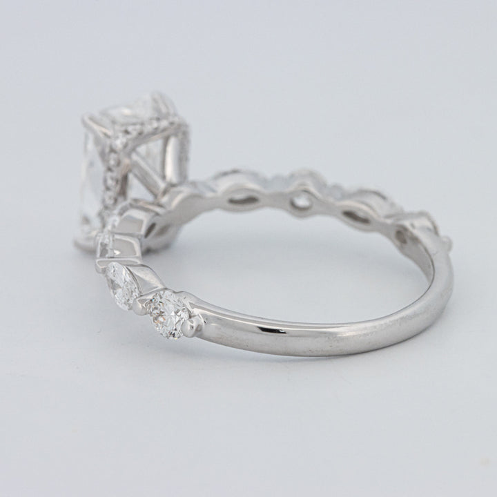 2 CT Radiant Cut Under-Halo pavé Solitaire (LG)