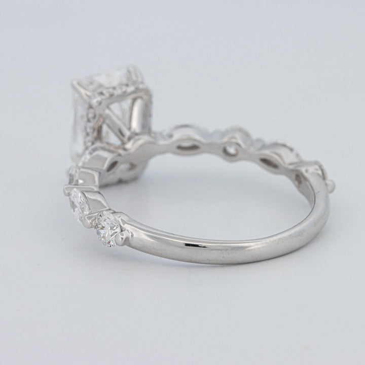 2 CT Radiant Cut Under-Halo pavé Solitaire (LG)