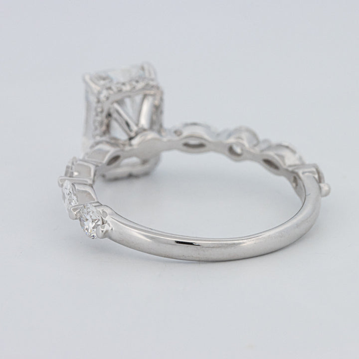 2 CT Radiant Cut Under-Halo pavé Solitaire (LG)