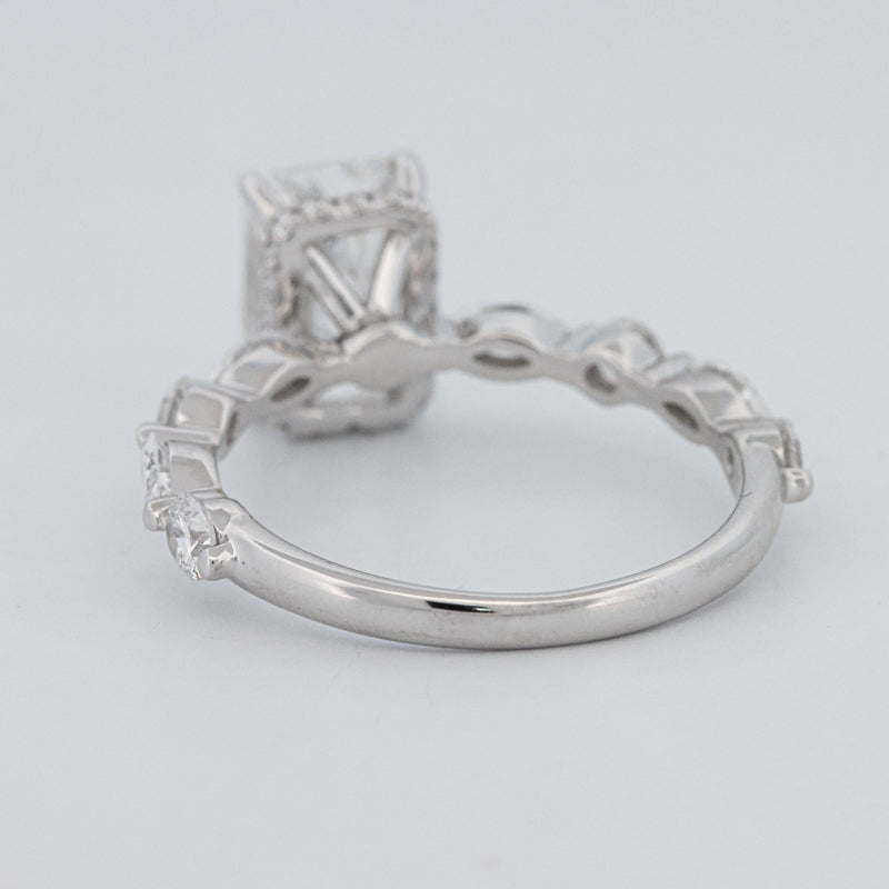 2 CT Radiant Cut Under-Halo pavé Solitaire (LG)