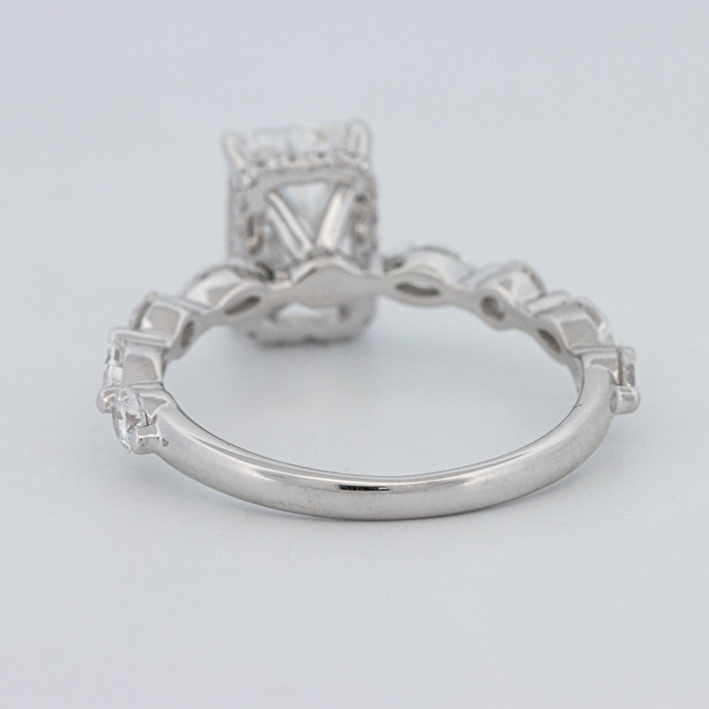 2 CT Radiant Cut Under-Halo pavé Solitaire (LG)