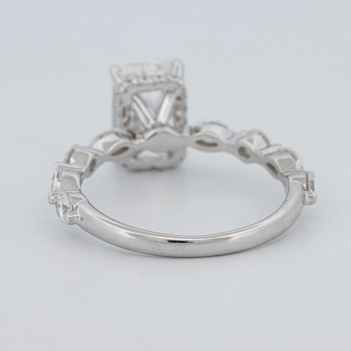 2 CT Radiant Cut Under-Halo pavé Solitaire (LG)