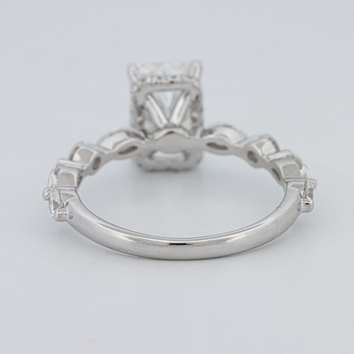 2 CT Radiant Cut Under-Halo pavé Solitaire (LG)