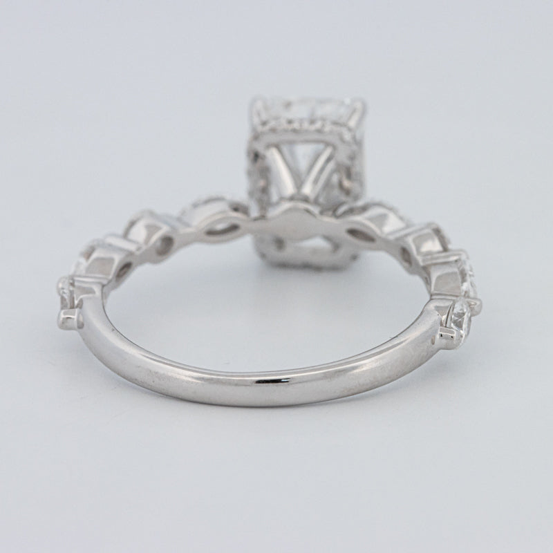 2 CT Radiant Cut Under-Halo pavé Solitaire (LG)