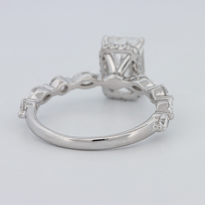 2 CT Radiant Cut Under-Halo pavé Solitaire (LG)