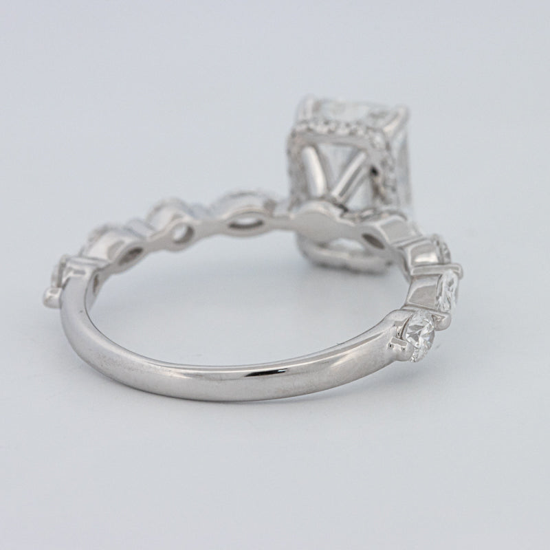 2 CT Radiant Cut Under-Halo pavé Solitaire (LG)