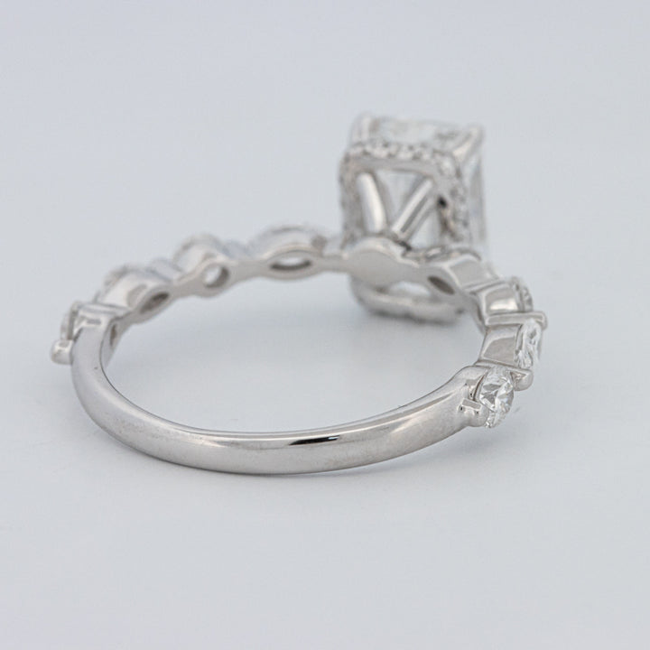 2 CT Radiant Cut Under-Halo pavé Solitaire (LG)