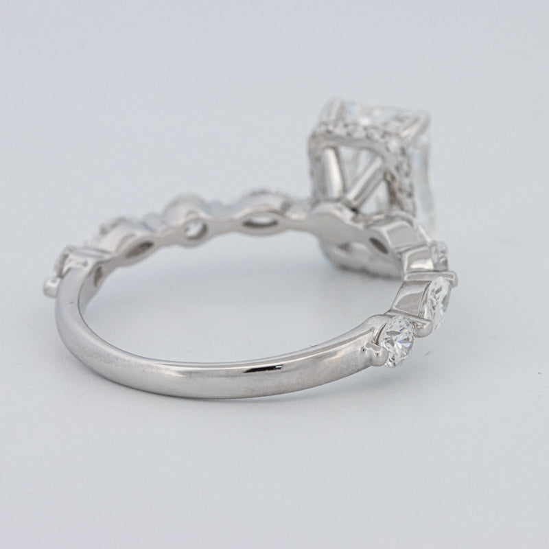 2 CT Radiant Cut Under-Halo pavé Solitaire (LG)