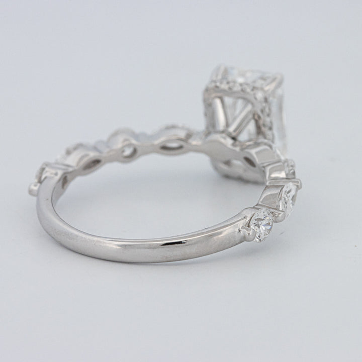 2 CT Radiant Cut Under-Halo pavé Solitaire (LG)