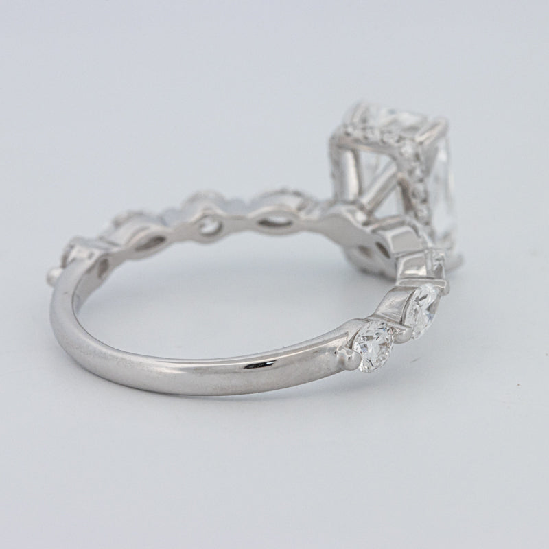 2 CT Radiant Cut Under-Halo pavé Solitaire (LG)