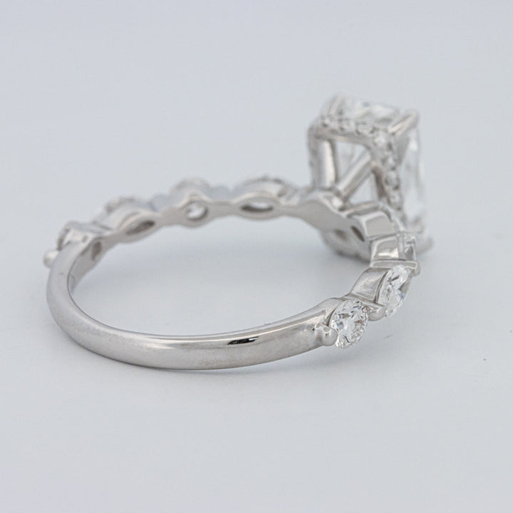 2 CT Radiant Cut Under-Halo pavé Solitaire (LG)