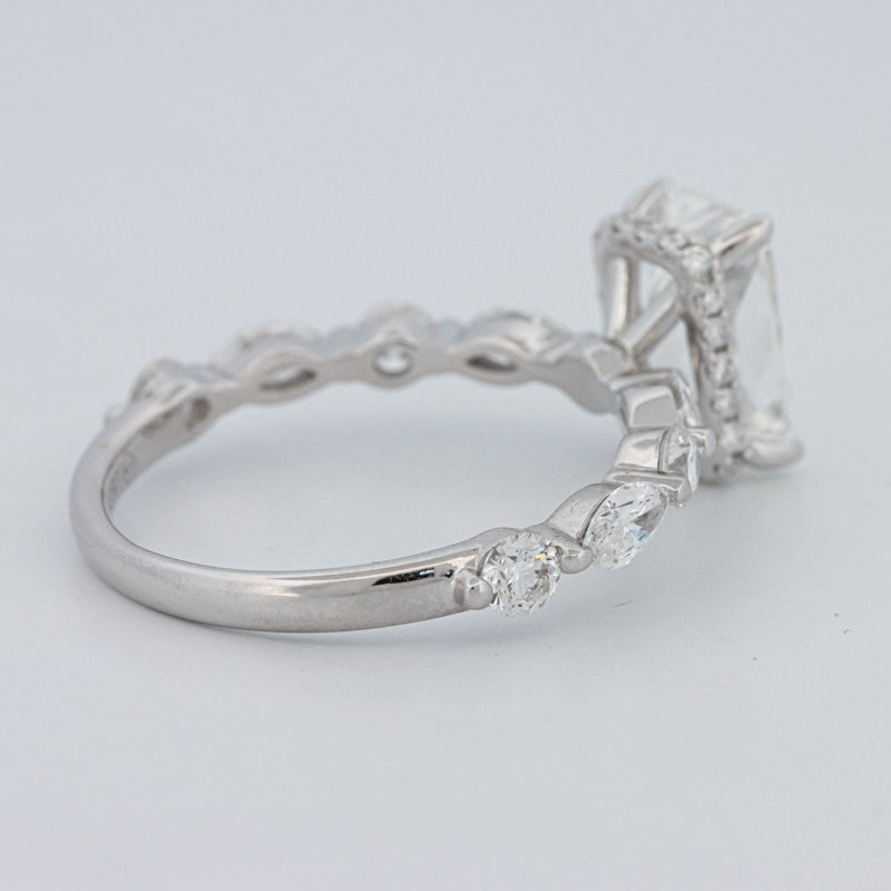 2 CT Radiant Cut Under-Halo pavé Solitaire (LG)