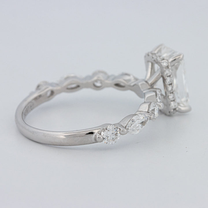 2 CT Radiant Cut Under-Halo pavé Solitaire (LG)