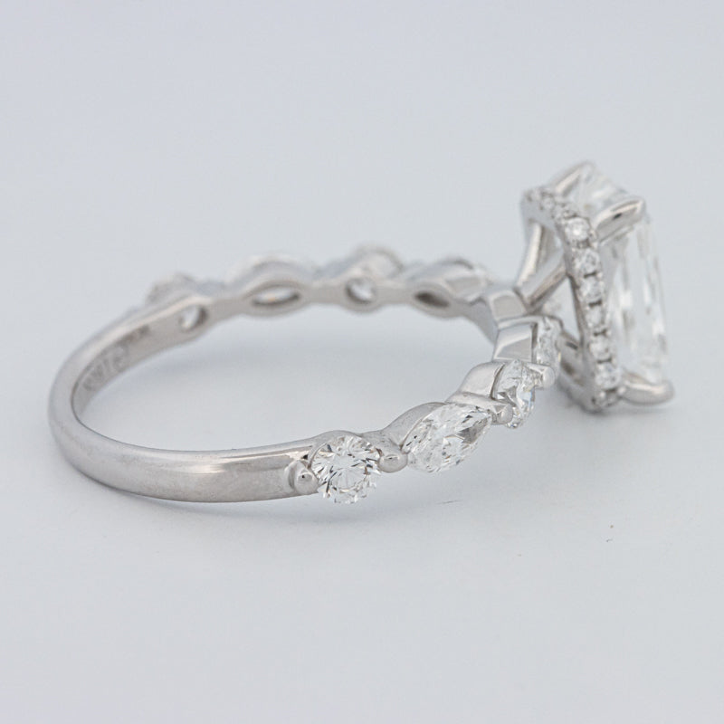 2 CT Radiant Cut Under-Halo pavé Solitaire (LG)