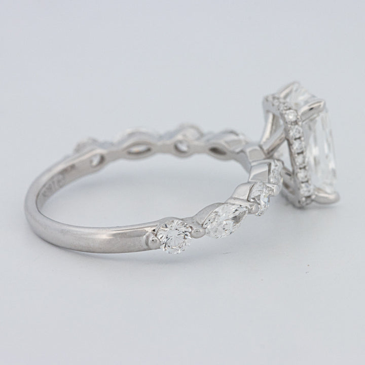 2 CT Radiant Cut Under-Halo pavé Solitaire (LG)