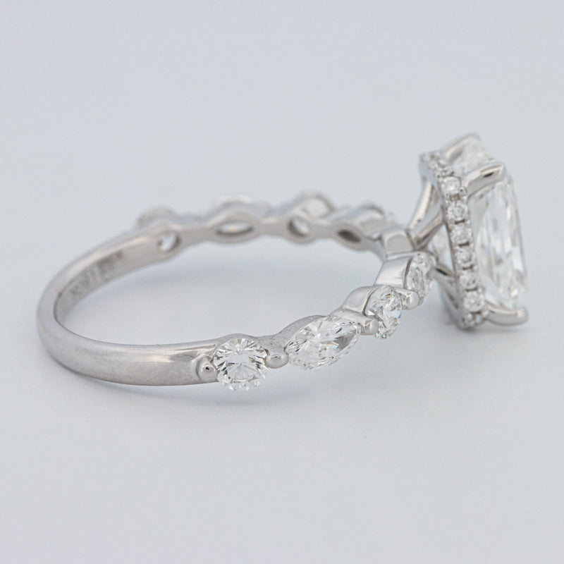 2 CT Radiant Cut Under-Halo pavé Solitaire (LG)
