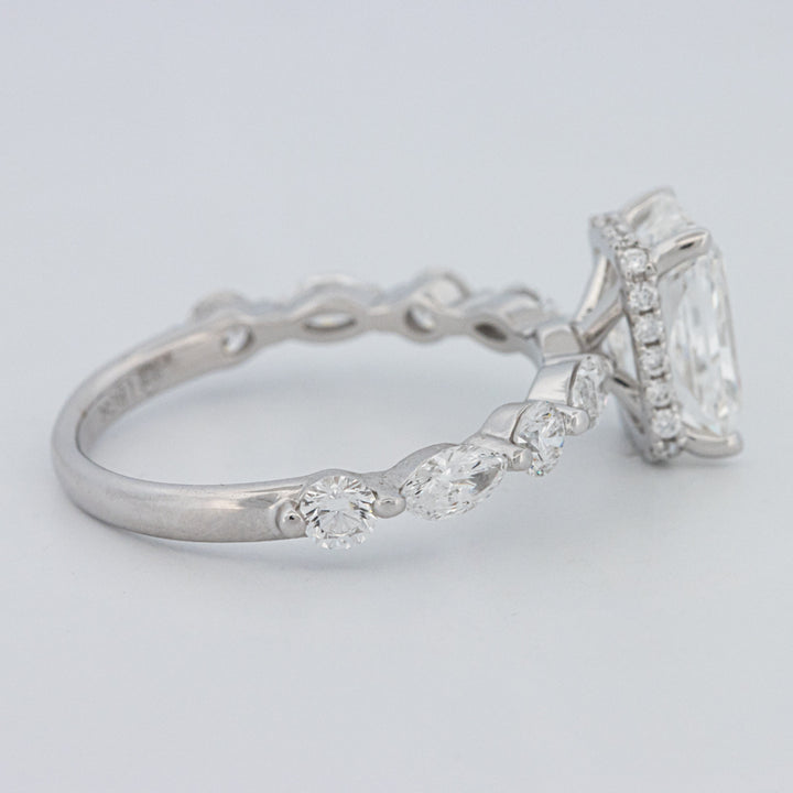 2 CT Radiant Cut Under-Halo pavé Solitaire (LG)