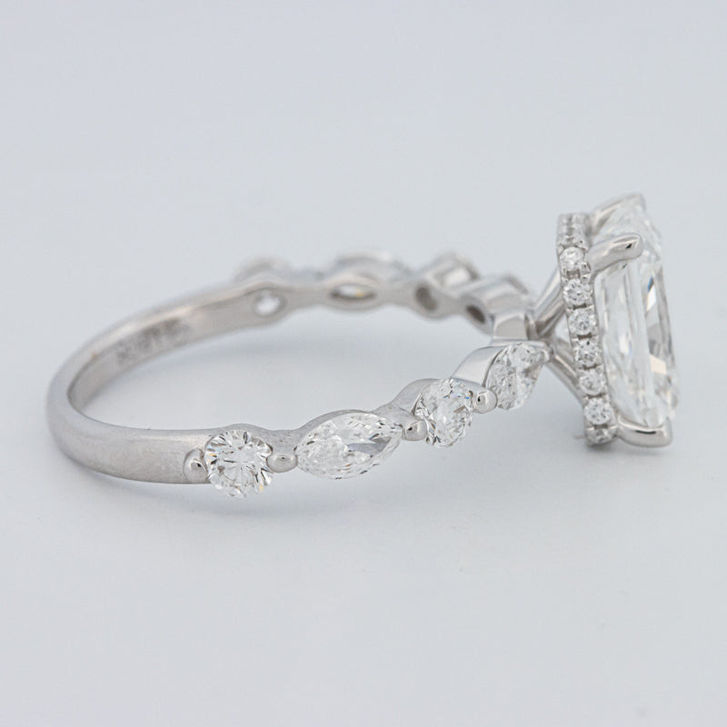 2 CT Radiant Cut Under-Halo pavé Solitaire (LG)