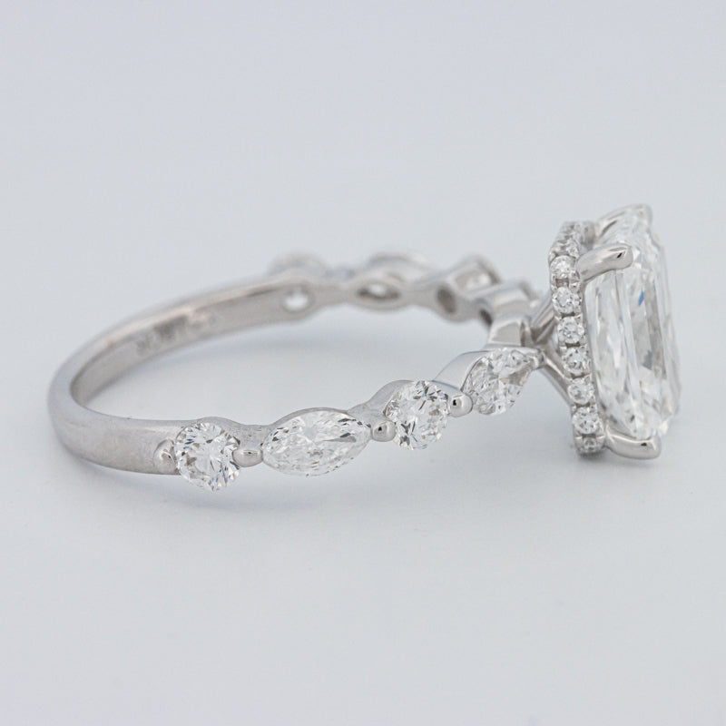 2 CT Radiant Cut Under-Halo pavé Solitaire (LG)