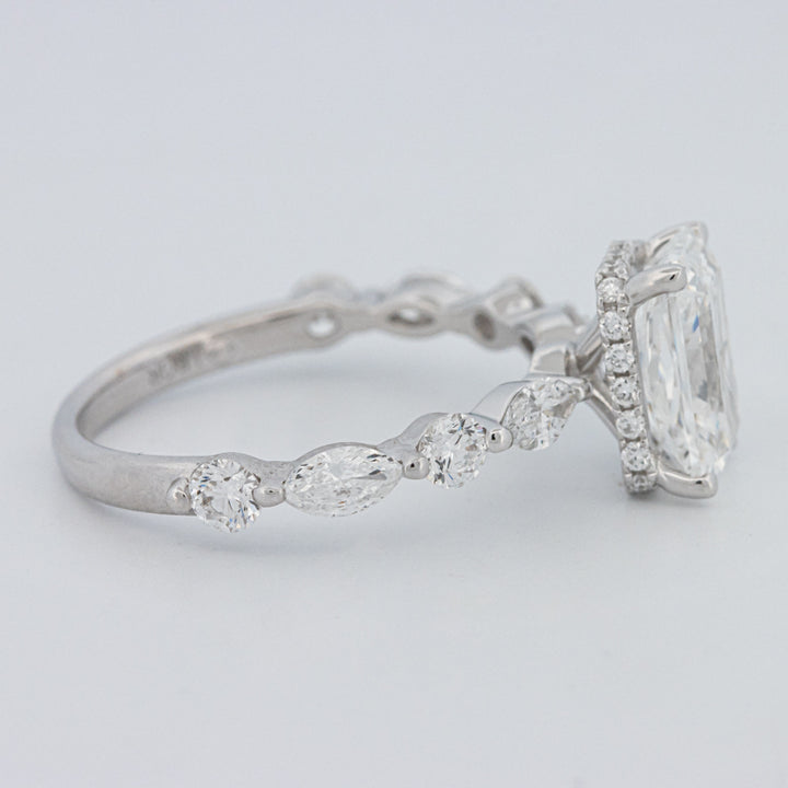 2 CT Radiant Cut Under-Halo pavé Solitaire (LG)