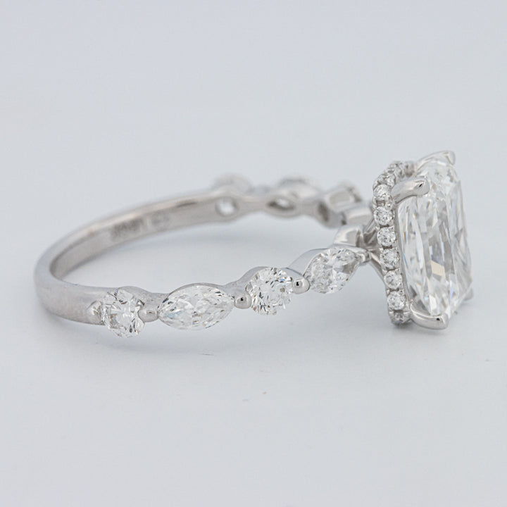 2 CT Radiant Cut Under-Halo pavé Solitaire (LG)
