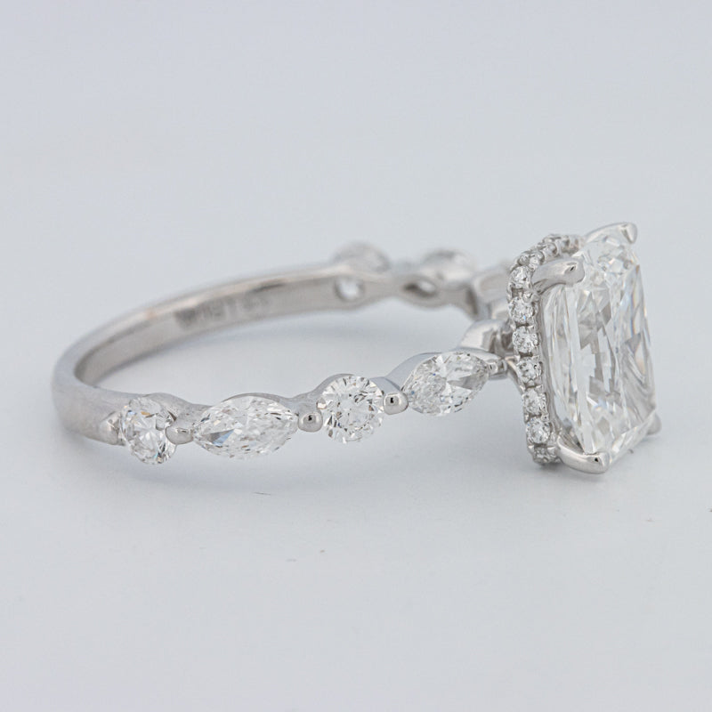 2 CT Radiant Cut Under-Halo pavé Solitaire (LG)