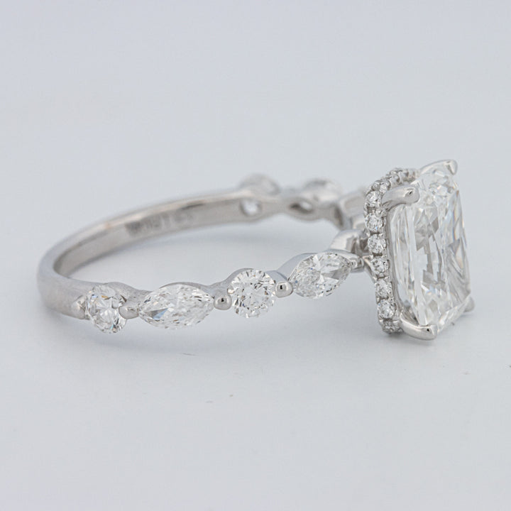 2 CT Radiant Cut Under-Halo pavé Solitaire (LG)
