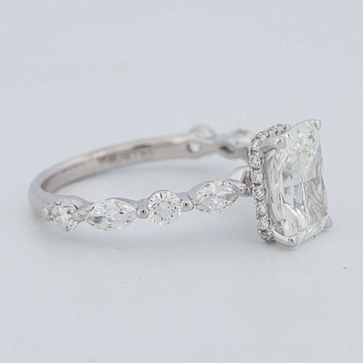 2 CT Radiant Cut Under-Halo pavé Solitaire (LG)