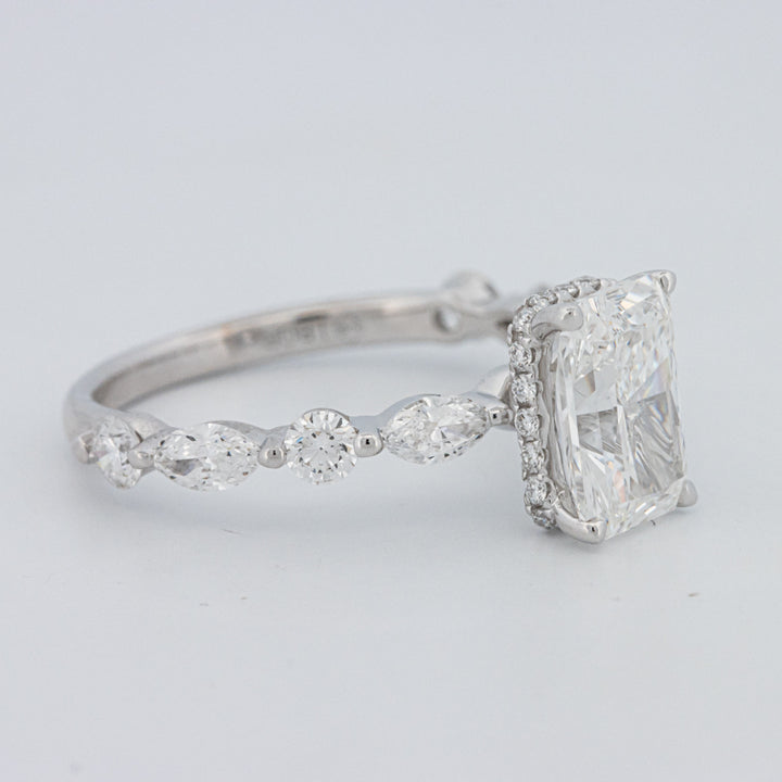 2 CT Radiant Cut Under-Halo pavé Solitaire (LG)